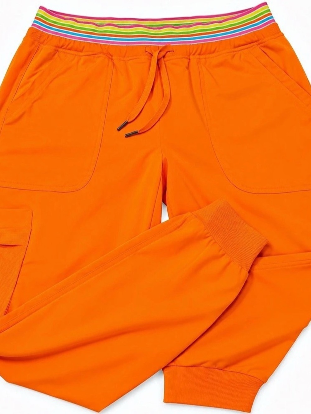 Ava Therese Lizzie Jogger Scrub Pant Orange & Multicolor Large